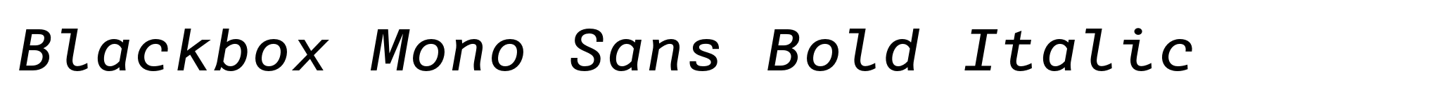 Blackbox Mono Sans Bold Italic image